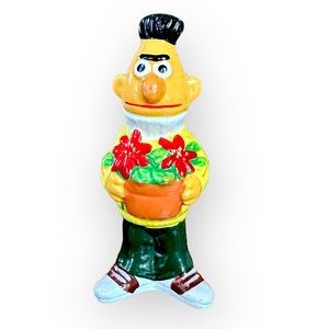 BERT w/poinsettia from 1980 Sesame Street Porcelain Gorham Xmas Ornaments Set